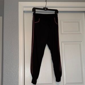 Black Joggers with Pink Accents